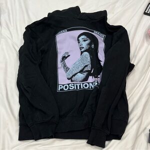 Ariana Grande Black and Purple Graphic Hoodie